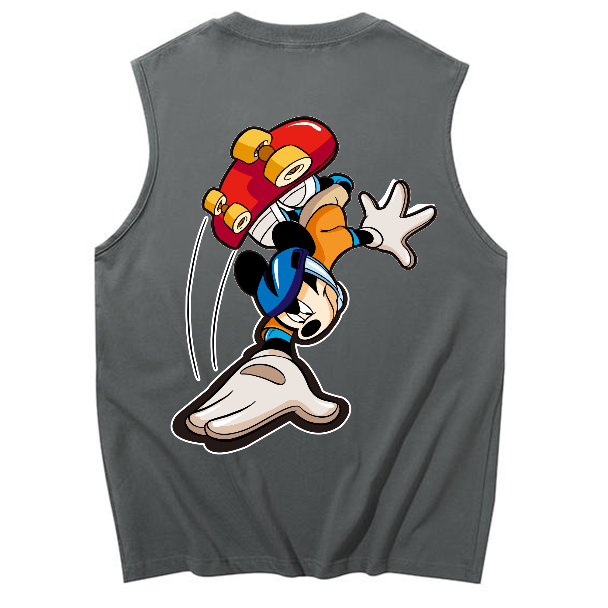 ミッキーマウス Mickey Mouse コットン100％タンクトップ（背面プリント）